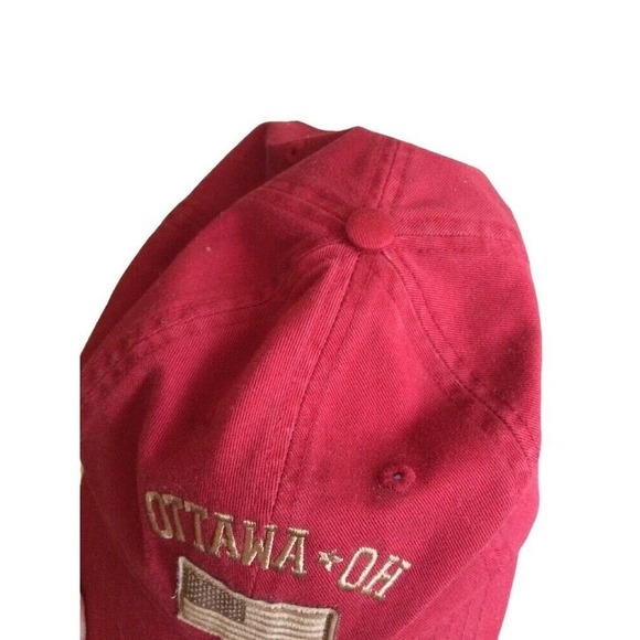 Vintage My Town Ottawa OH Red Baseball Cap 100% Cotton Adjustable Strapback Hat - Picture 5 of 5